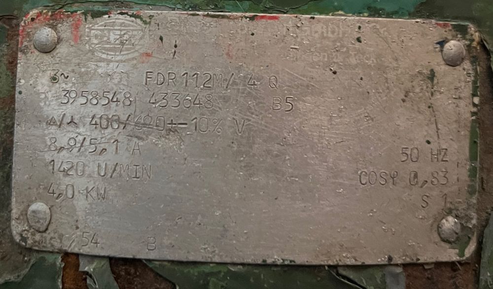 Pompă industrială NETZSCH NES 60 A cu motor 4 kW și reductor