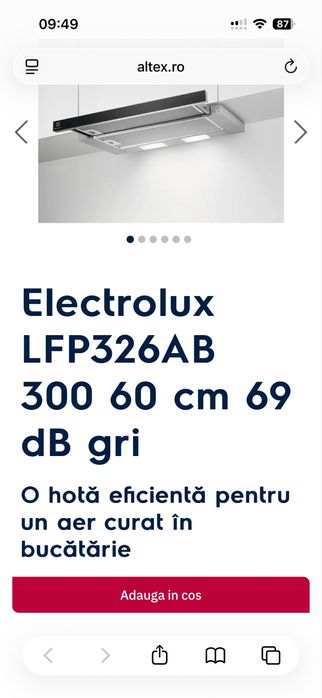 Vand hota Electrolux LFP326AB 300 60 cm 69 dB gri