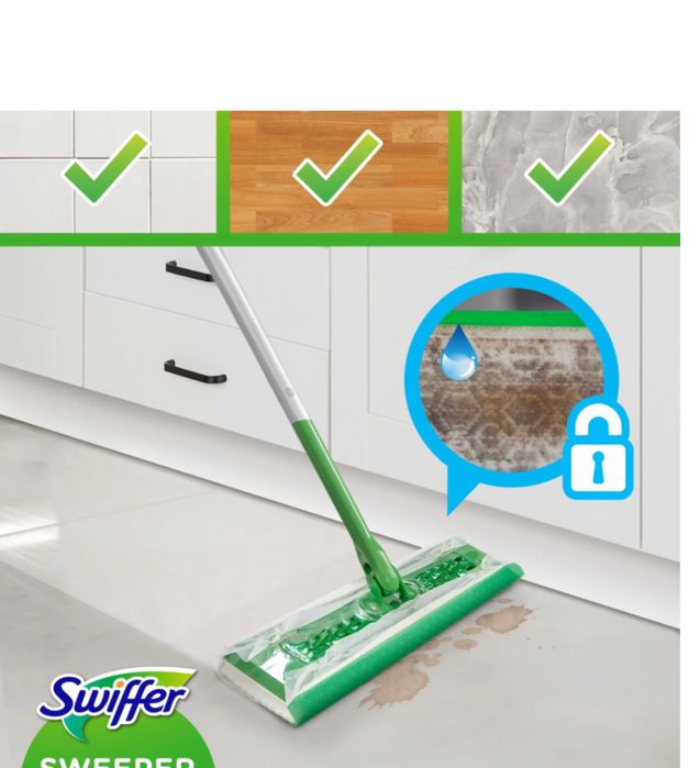 Mop Swiffer plat pentru a curata pardoseli   si rezerve
