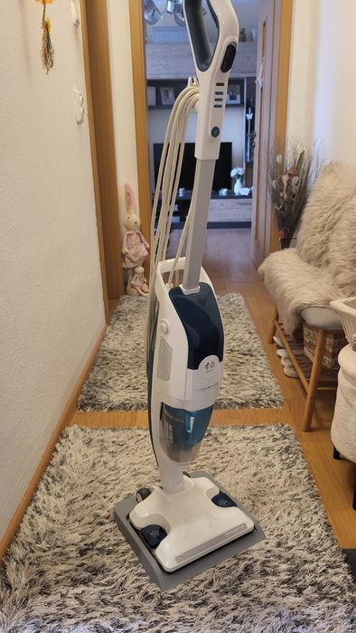 Aspirator vertical cu abur ROWENTA Clean&Steam Revolution RY7777WH, 0.47l, 1500W, alb-albastru