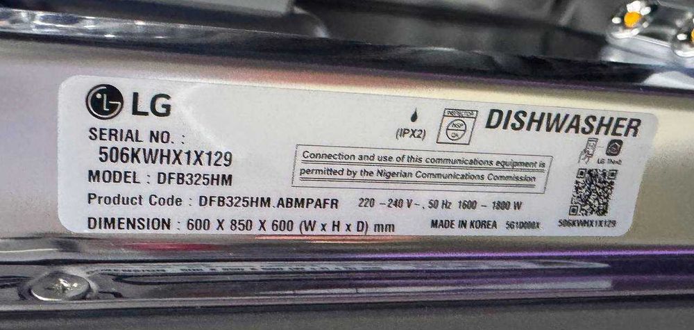 Посудомоечная машина LG DFB325HM Inverter TrueSteam Wi-Fi