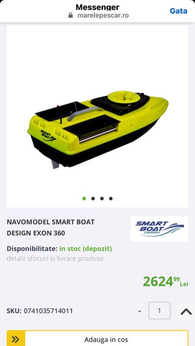 Navomodel pescuit crap , 2 cuve plus rotativa