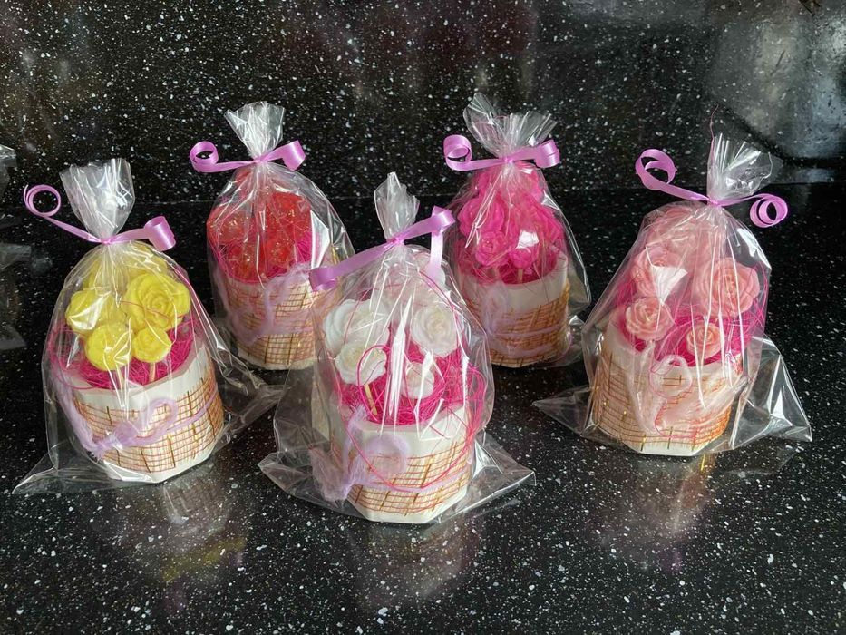 8-ми Март.Сапунени цветя в кашпи.