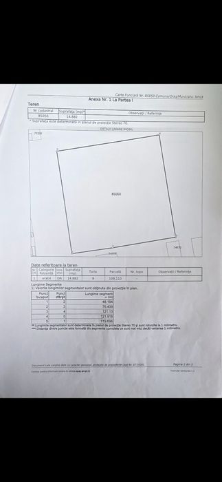 Teren intravilan de vânzare – 2.5€ mpTârlele Filiulu/ Ianca Variante