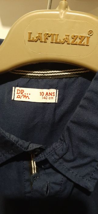 Complet cămașa  pantalon albastru bumbac 9 10 ani