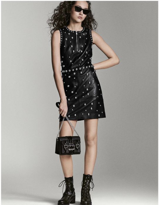 Кожаное платье MICHAEL KORS