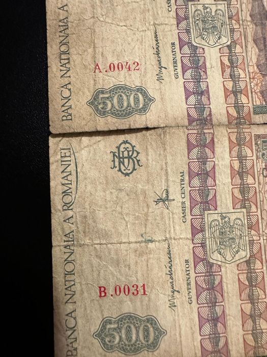 Vând bancnote de 500 lei din 1992