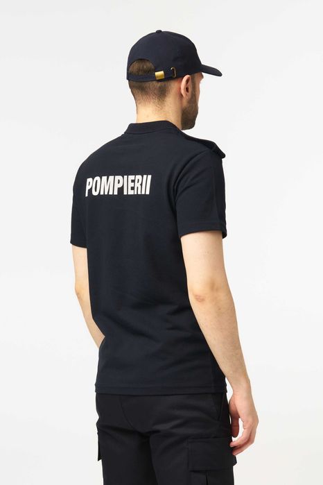 Tricou polo pompieri maneca scurta cu suport de grad