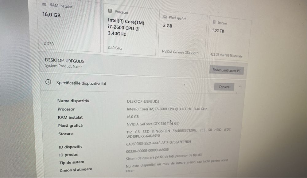 Vând calculator gamimg.