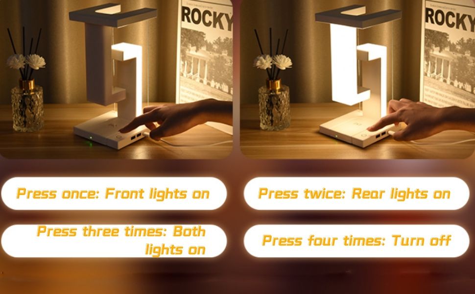 Настолна Левитираща LED лампа/безжично зареждане/Димируема/сензорна