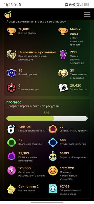 Аккаунт Brawl Stars