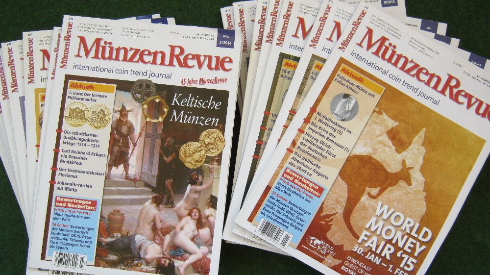 Reviste,numismatica,Munzen Revue,lot 16 bucati,2014-2015.
