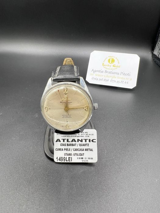 Ceas Atlantic quartz, curea piele cod 9935
