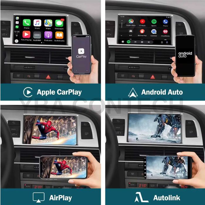 Modul CarPlay / Android Auto Wireless Compatibil cu Audi A6 C6 Facelift (2009–2011, MMI 3G) Audi Q7 (2012–2015)