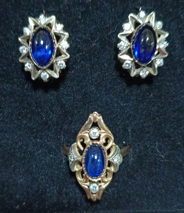 Бриллиантовые наборы с сапфирами
