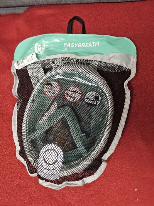 Mască full-face nouă snorkeling copii Decathlon Subea Easybreath — mărime XS, cu husă