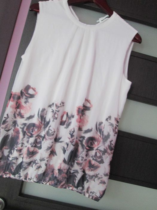 bluza alba cu flori dame 40
