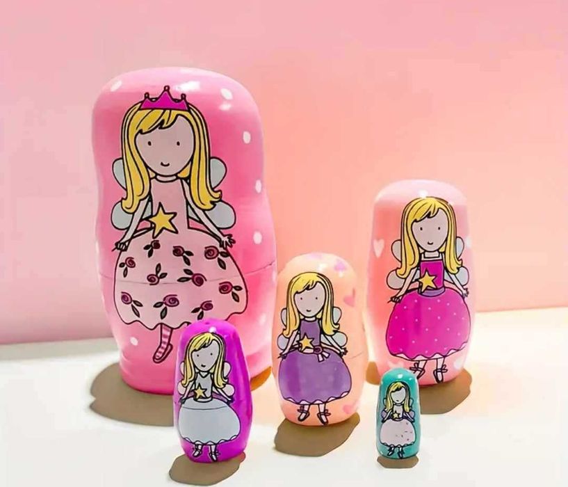 Монтесори Дървена матрьошка с фигурки на животни 5 модела