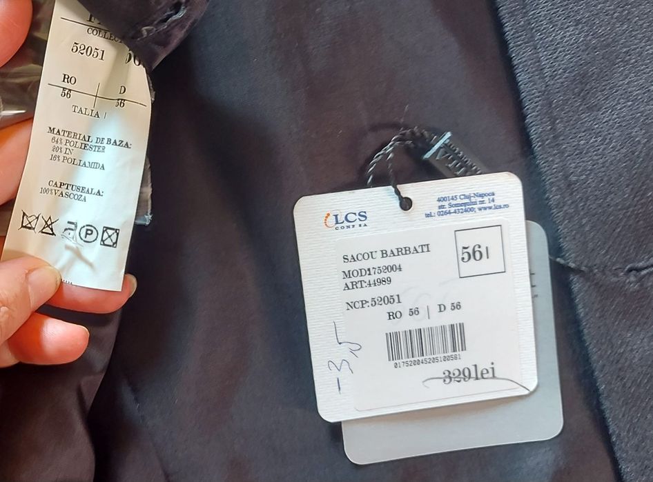 Sacou cu eticheta 56 talia 1