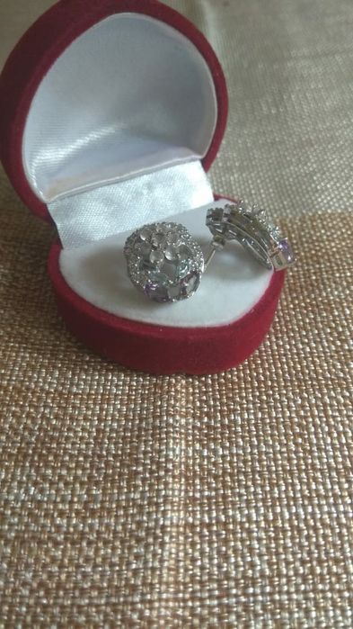 Серьги новые серебро с натуральным камнем