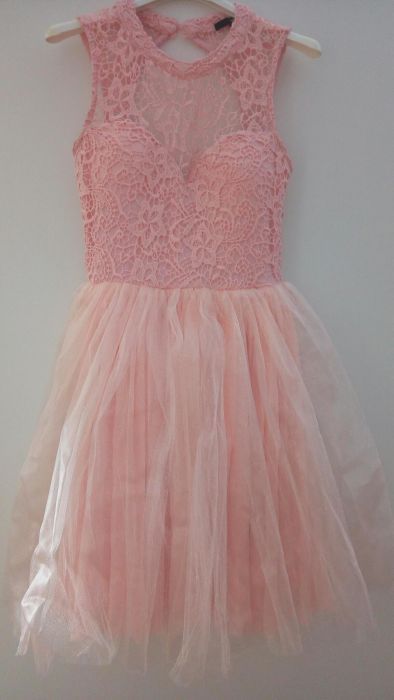 Уникална официална рокля цвят "пудра"