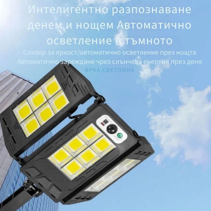 Интегрирана сгъваема соларна стенна лампа с дистанционно управление
