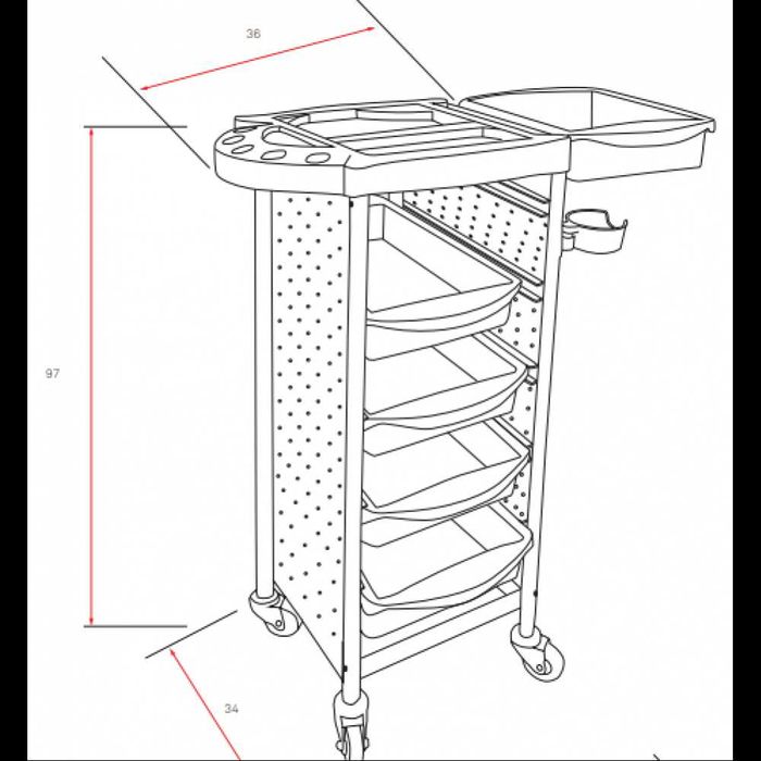 Фризьорска количка Brushy 45 x 36 x 91 см