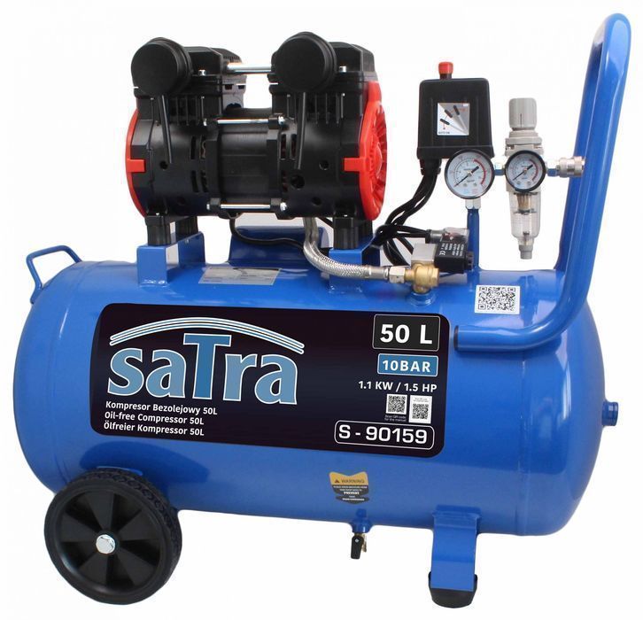 Compresor silentios zgomot redus fara ulei 50l 1100w 10 bar 1.1 kw/1.5