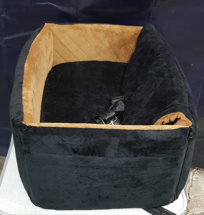 Scaun auto pentru câini de talie mare și medie 51x75x27 cm, negru