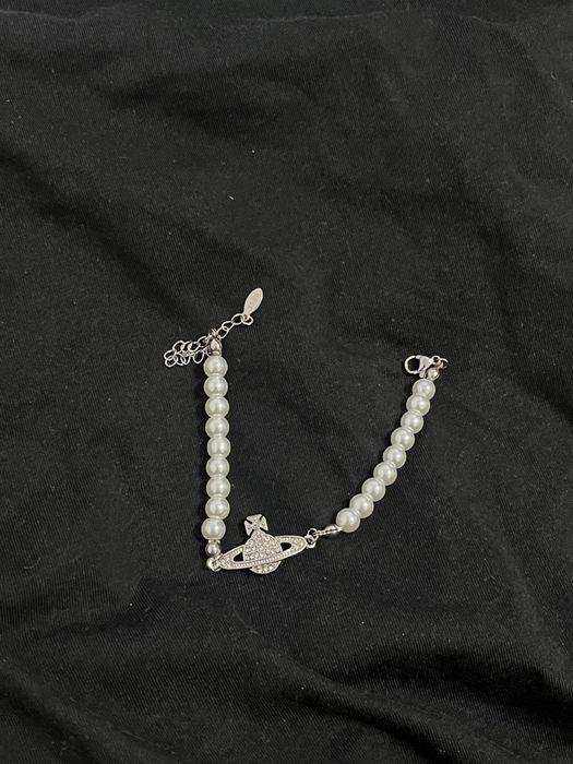 Bratara cu perle Vivienne Westwood Iced Out Saturn
