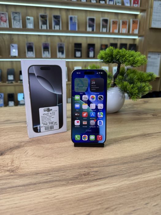 iPhone 16 Pro White 128Gb - Sanatate baterie 94% - Garantie 12 luni