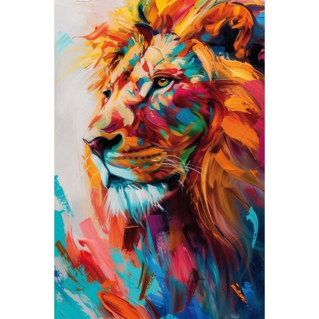 118см! Голяма картина-канава "Лъв"