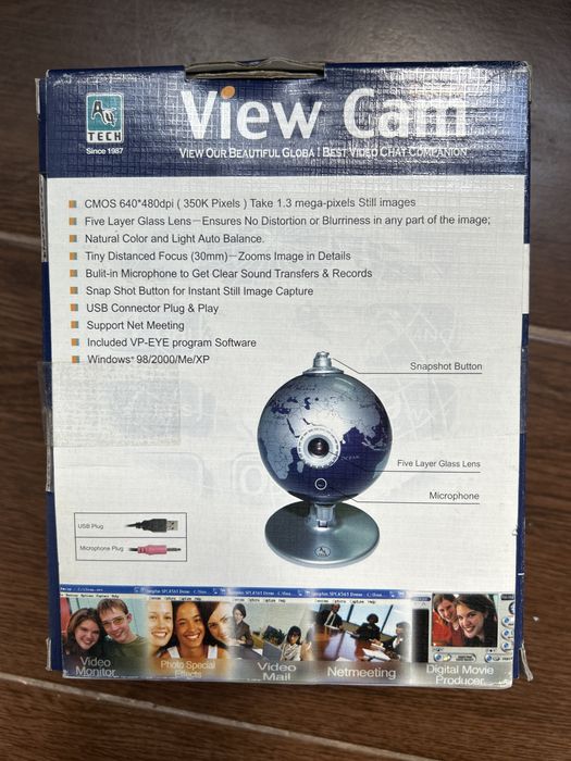 Cameră Web A4Tech ViewCam Globe – Rotativă, USB, Microfon încorporat