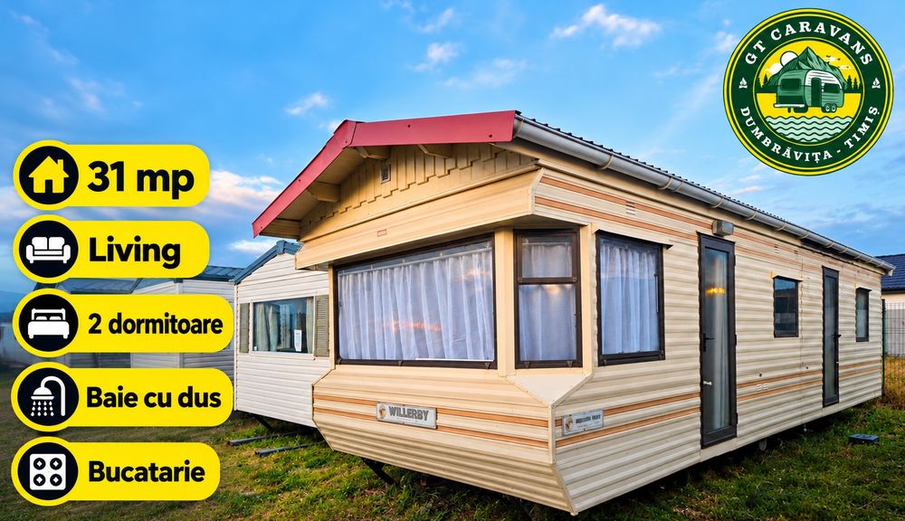 Casa pe roti Casa mobila Casa fara autorizatie Tiny House / living / 2 dormitoare / bucatarie / baie / 31 mp