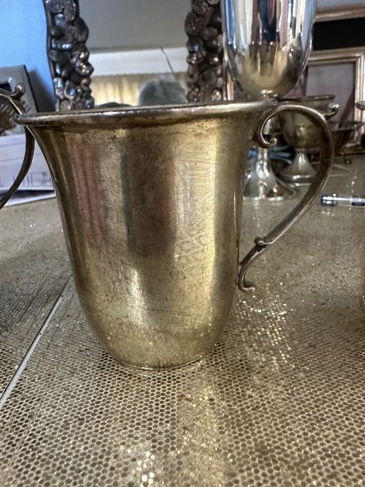 Сребърни чаши за вода или чай кафе. Масивно сребро 925