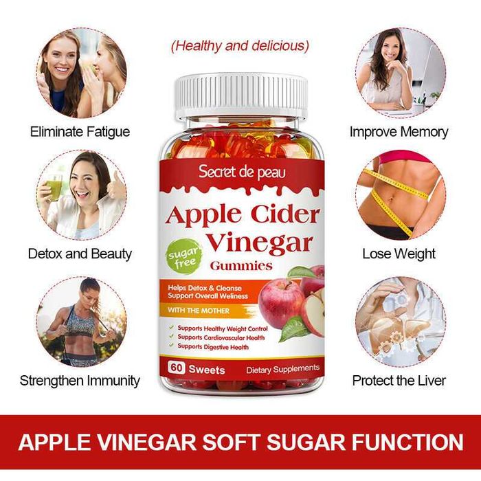 Bomboanele gumate vegane cu otet de mere pentru slabit, scadere in gre