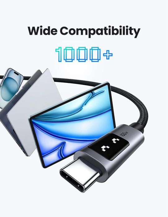 UGREEN UNO PD100W Кабель USB C Fast Charge  iPhone 17,16,15  2metr