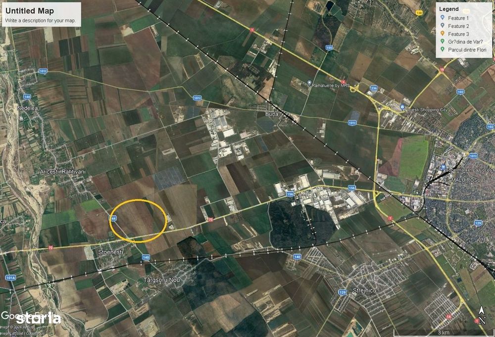 Teren 37 ha de vanzare cu PUZ aprobat - Stoenești, lângă Ploiești, acc