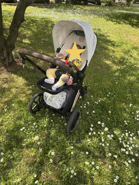 Луксозна бебешка количка Cybex Priam V4 (2в1) – Rose Gold / Off White + ПОДАРЪК