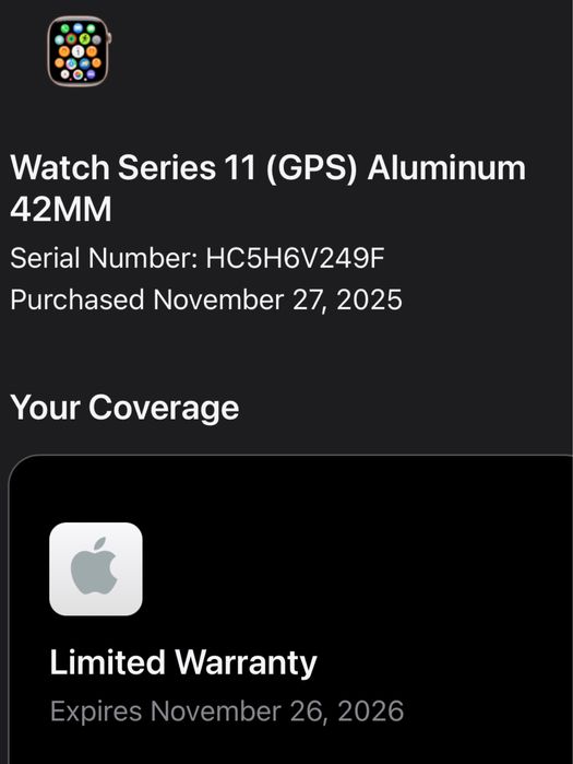 ГАРАНЦИОНЕН!!! Apple Watch 11 GPS, Корпус Rose Gold Aluminium 42mm