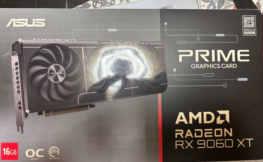 ASUS PRIME Radeon RX 9060 XT 16GB OC – мощна и тиха