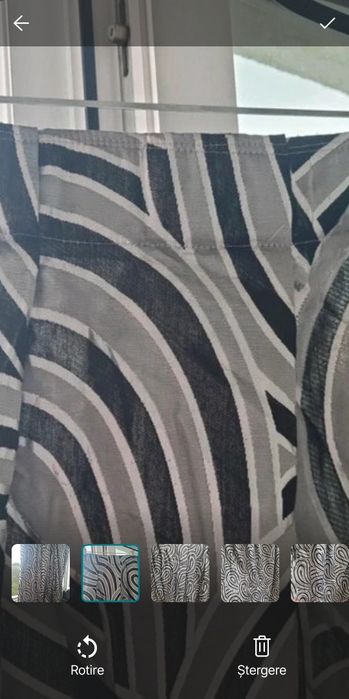 Set 2 draperii din tafta gri și argintiu, 280x130 cm, pliuri cusute
