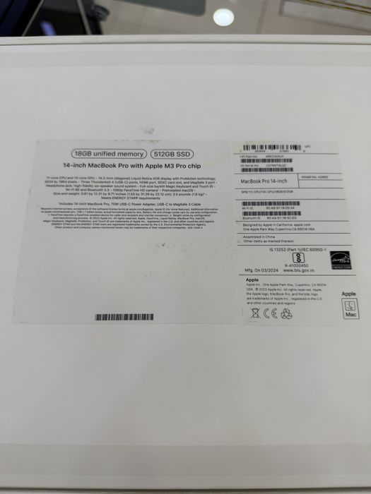 MacBook Pro 14 M3 pro 18/512gb 91%