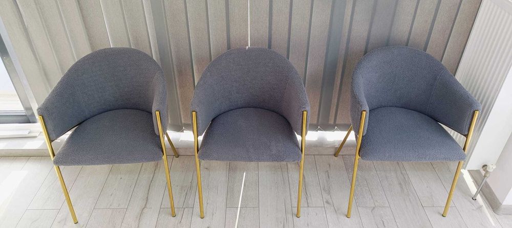 Scaun nou gri cu auriu