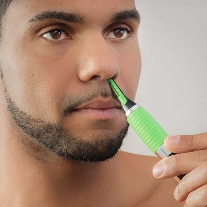 Trimmer electric de precizie pentru barba nas urechi cu LED 2 capete