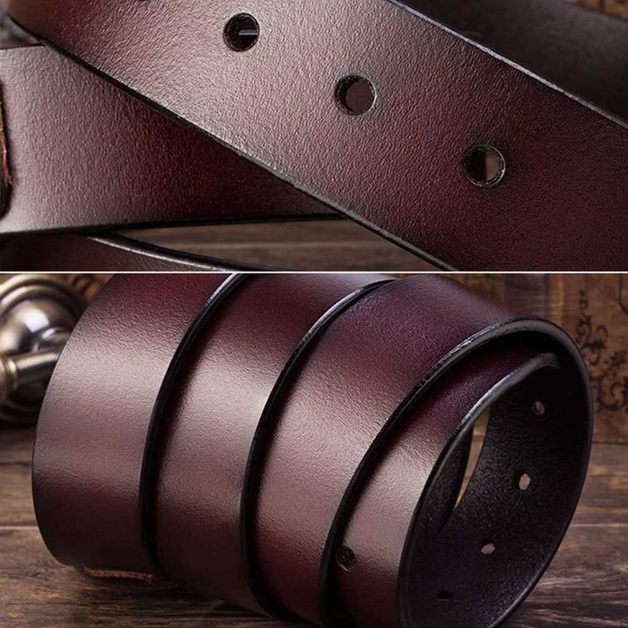 Curea De Piele pentru Barbati, 120 cm, Maro/Negru