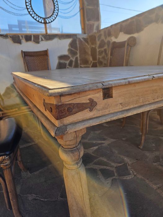 Masă veche din lemn masiv – sec. XIX – stil rustic nordic / Danemarca