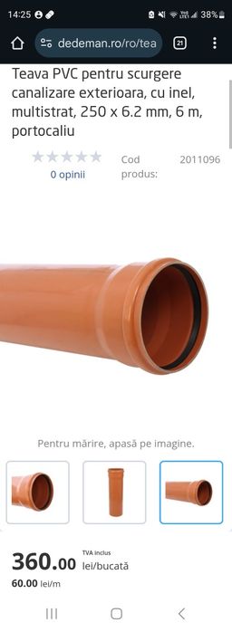 Teava canalizare 250 SN4 6ml