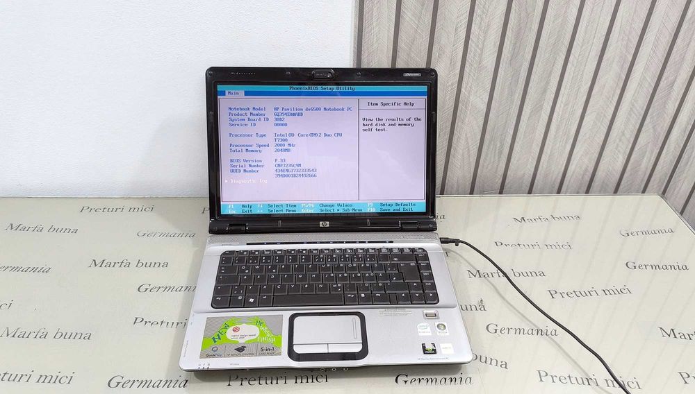 Laptop core 2 Duo - HP Pavilion dv6500 - functional, instalat