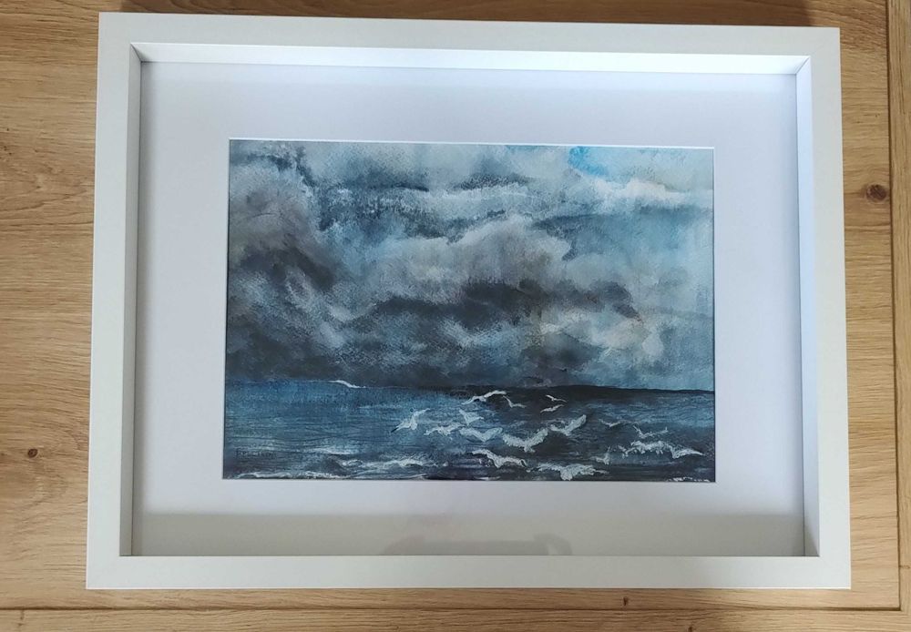 Акварел и сух пастел, с подпис от художника